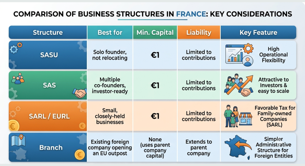 Comparison of Business structure in France