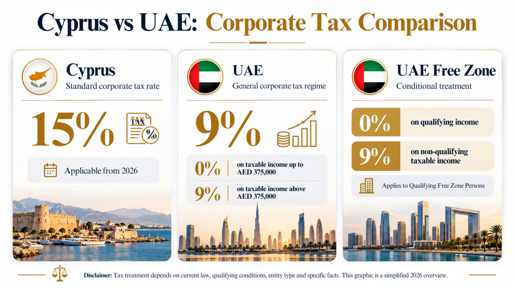 Cyprus vs UAE Corporate Tax Comparison in 2026