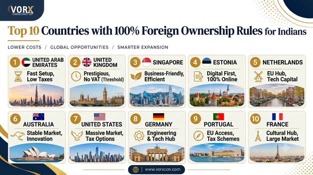 Top 10 Countries with 100% Foreign Ownership Rules for Indians