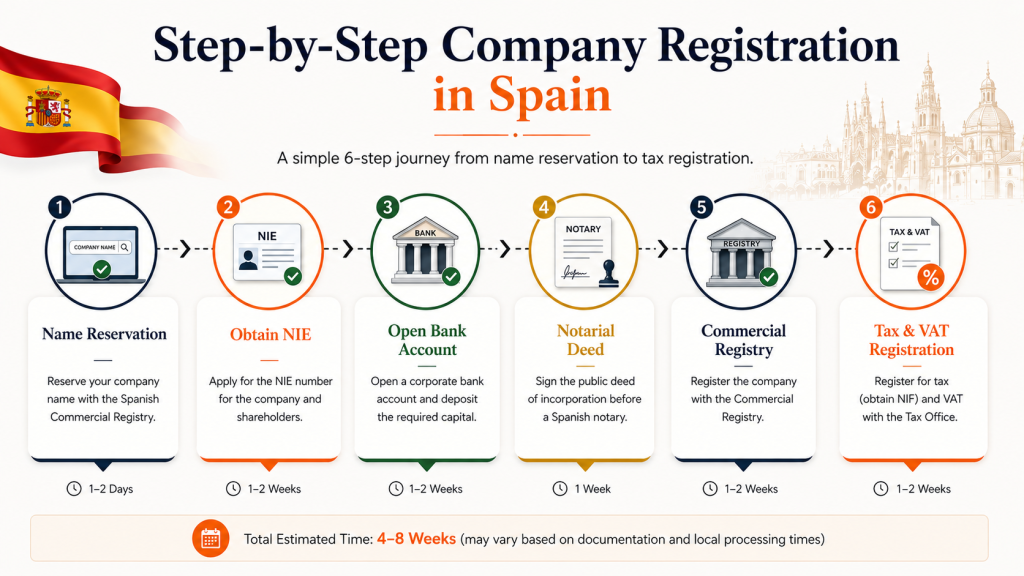 Step by step company Registration In Spain image