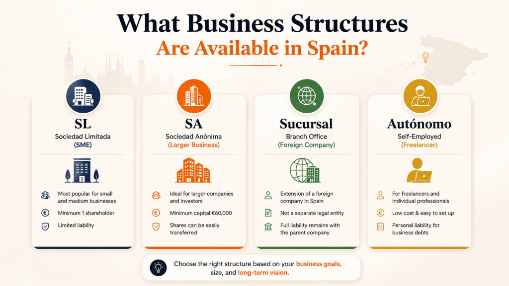 What Business Structure are available in Spain in 2026