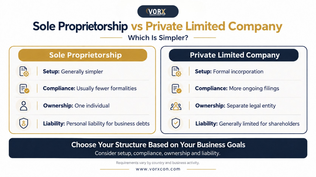 Sole Proprietorship vs Private Limited Company Abroad: Which to Choose?