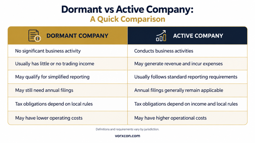 Dormant vs Active Company : A Quick Comparison