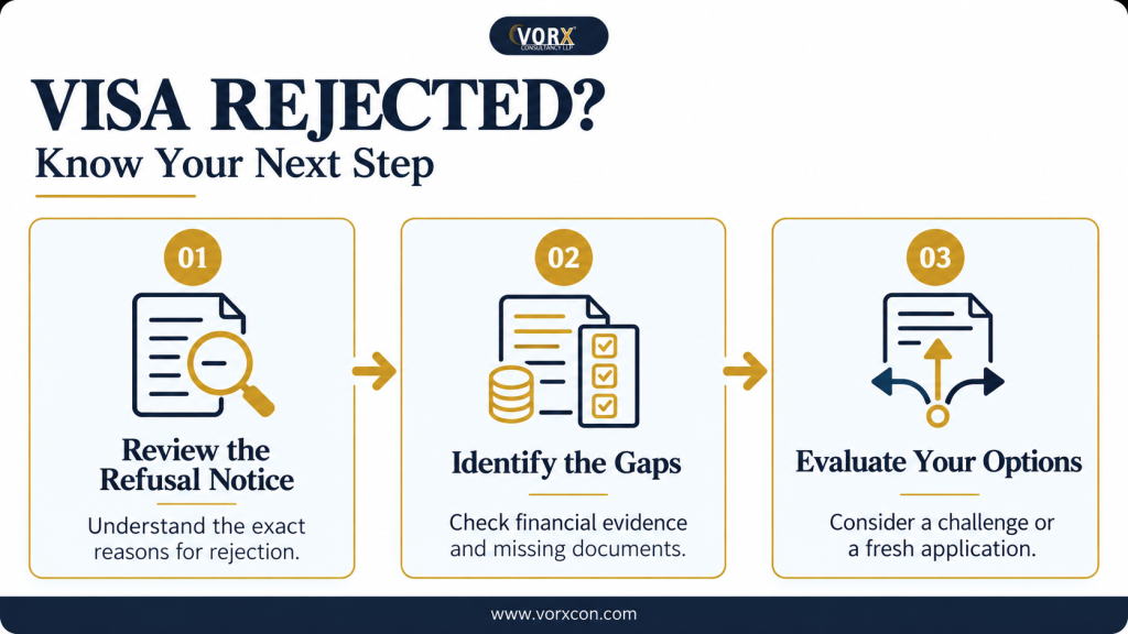visa rejected. know your next step