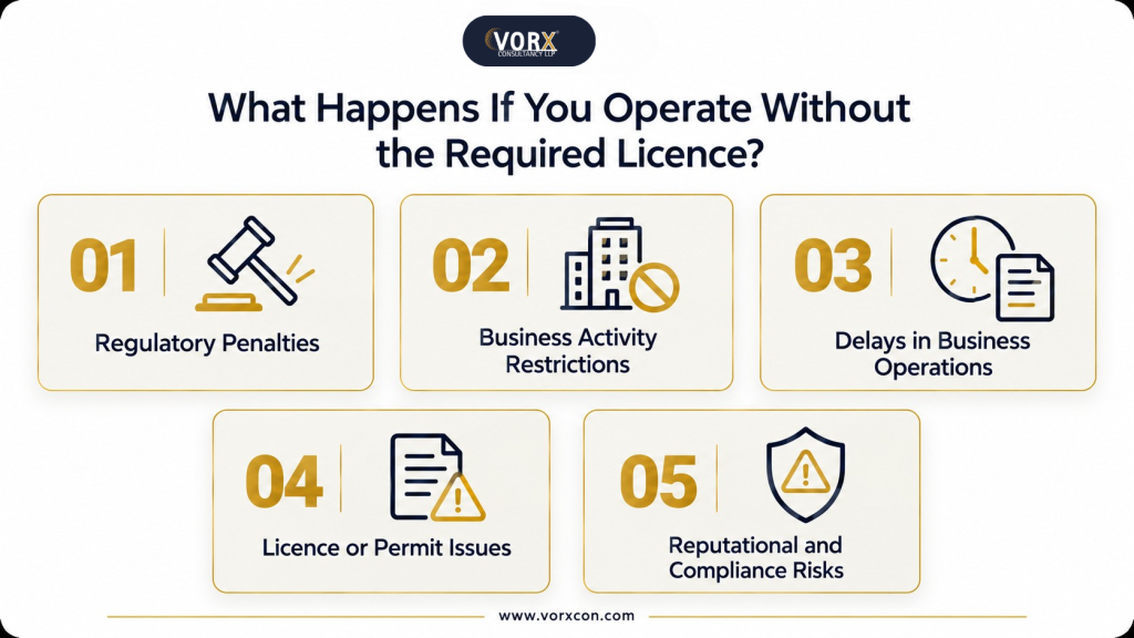 what happens if you oerate without the required licence