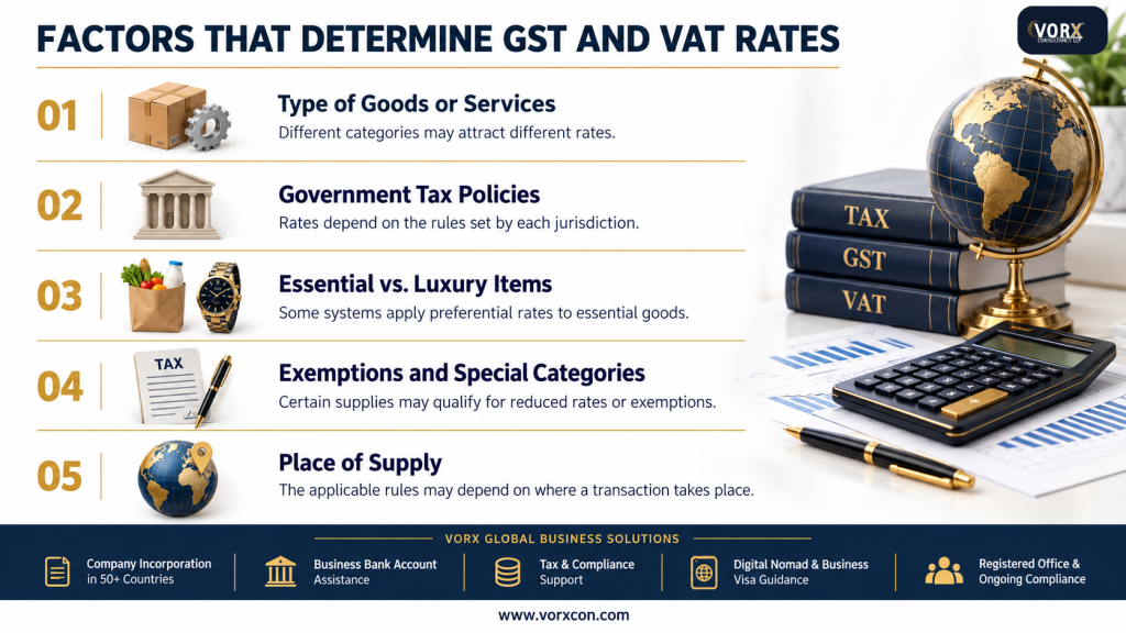factors determine GST and VAT Rate