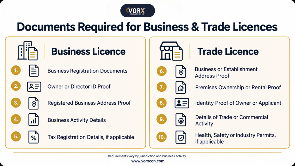 documents required for trade and business license | Vorx